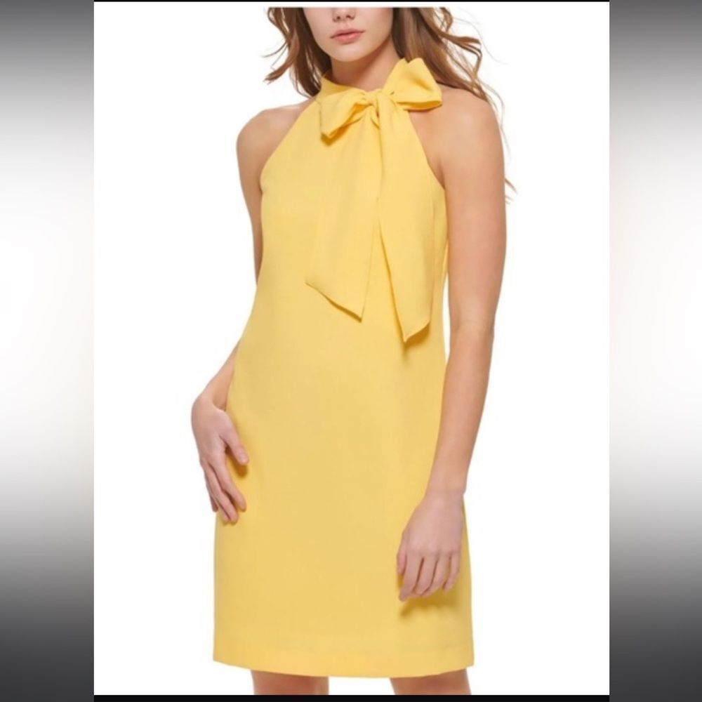 Vince Camuto Yellow Halter Dress with Bow